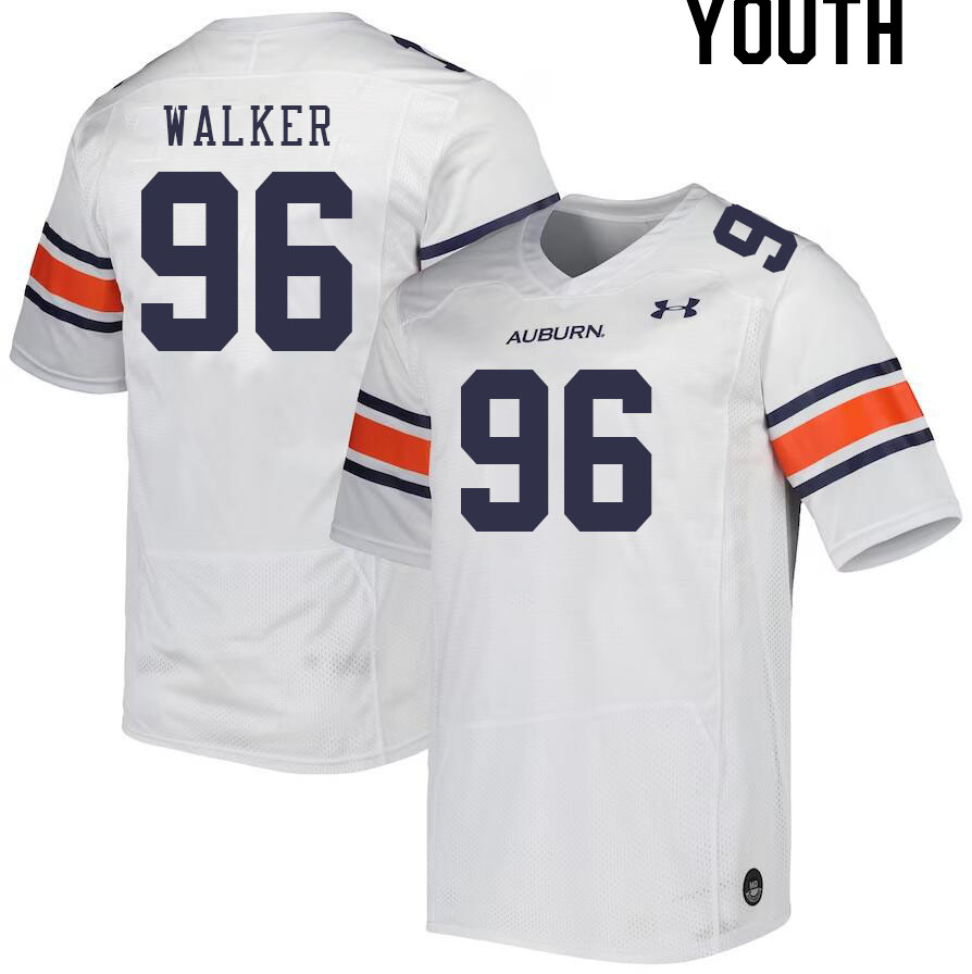 Youth Auburn Tigers #96 Garrison Walker White 2023 College Stitched Football Jersey
